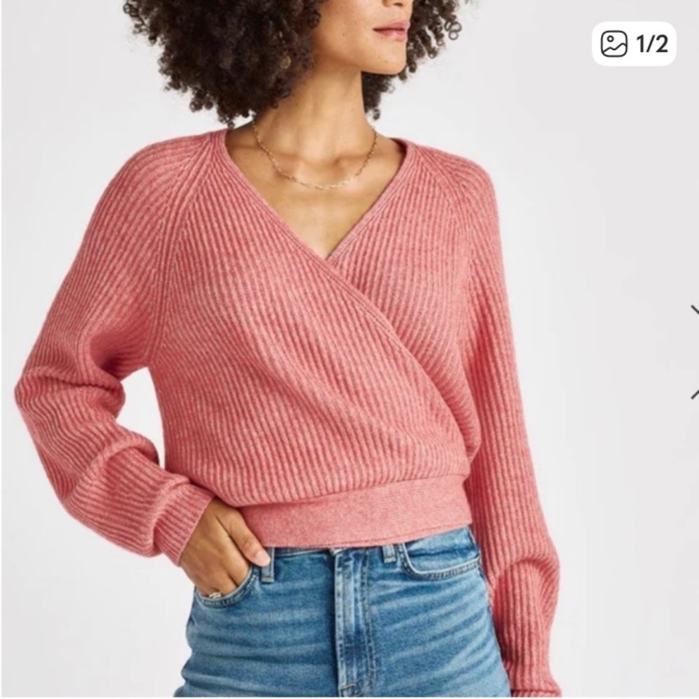 Splendid Wool Blend Wrap Sweater | Chunky Knit | Size XS
